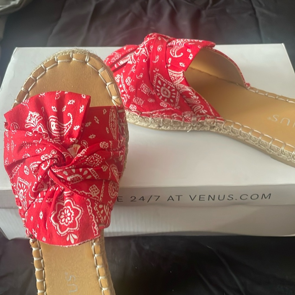 Ladies bandana slide sandals